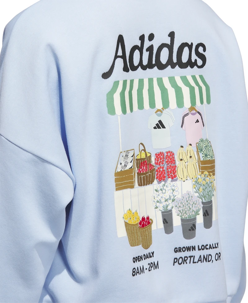 adidas Women's Farmers Market Graphic Relaxed Sweatshirt