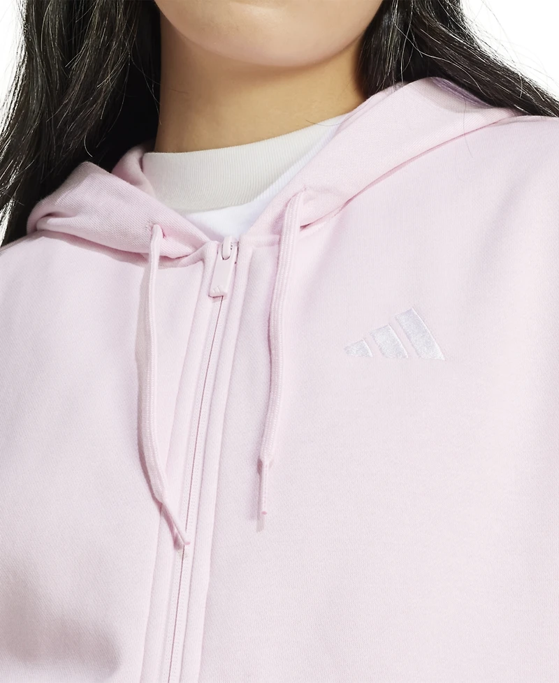 adidas Women's 3-Stripe Fleece Full Zip Hoodie