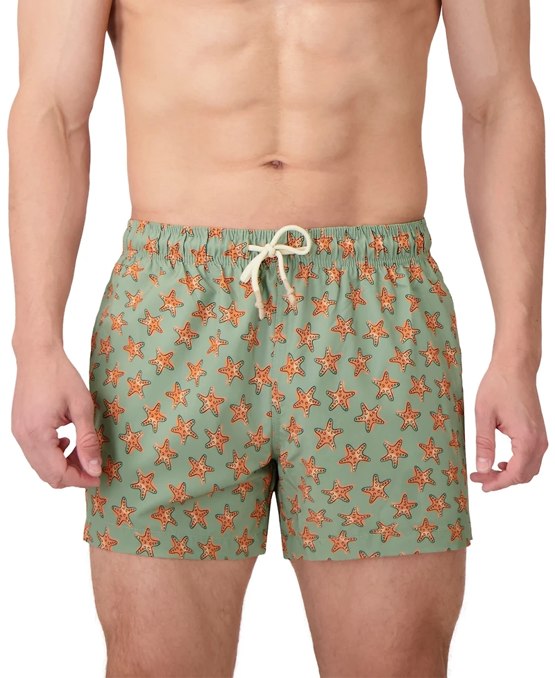 Sunset x Vine Men's Star-Pattern Woven Swim Trunks