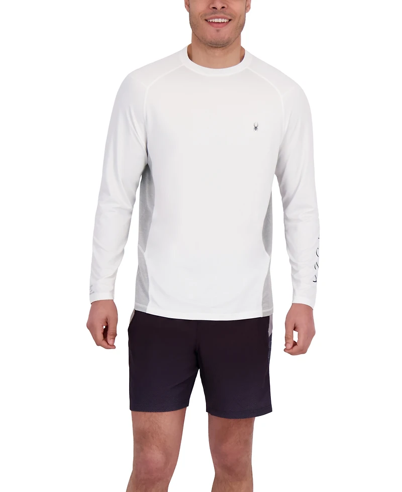 Spyder Men's Mixed Media Long Sleeve Rashguard Swim T-Shirt
