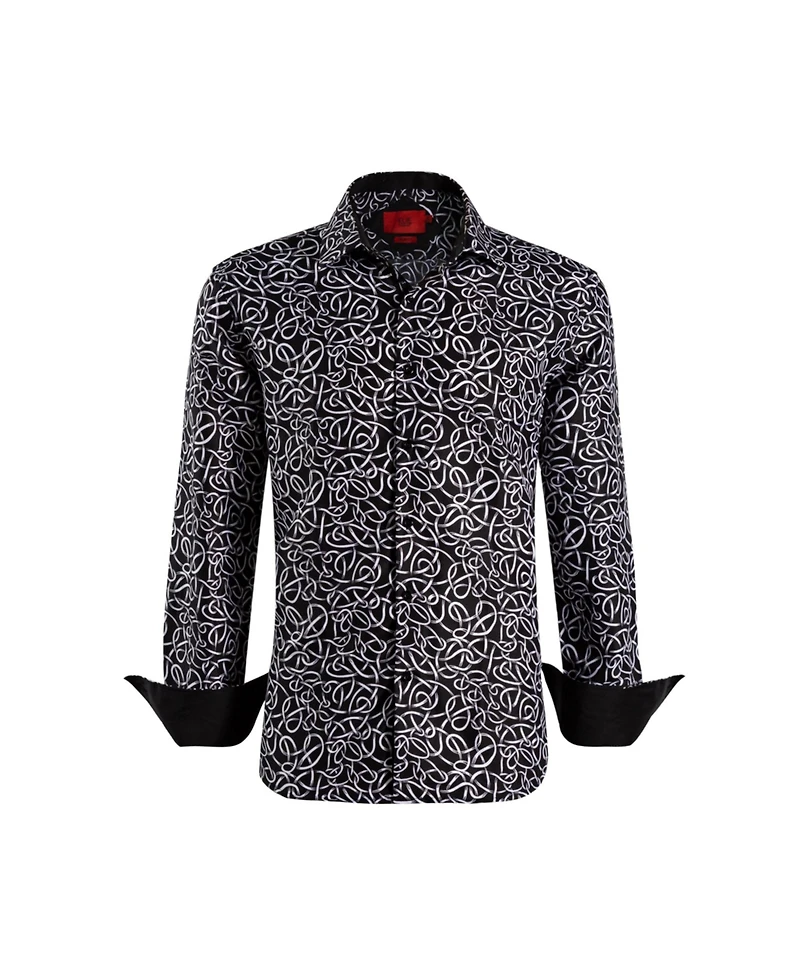 Elie Balleh Big Boys Slim Fit Swirl Print Button-Down Shirt