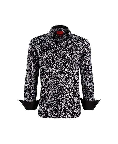 Elie Balleh Big Boys Slim Fit Swirl Print Button-Down Shirt