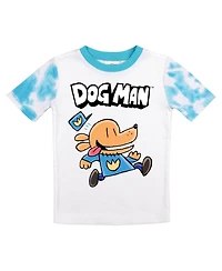 Dog Man Big Girls Youth Short Sleeve Shirt & Blue Wash Sleep Pajama Pants Set-14
