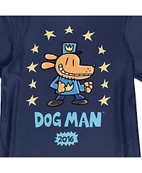 Dog Man Boys Surrounded By Stars Youth Navy Crew Neck Short Sleeve T-shirt -Xl