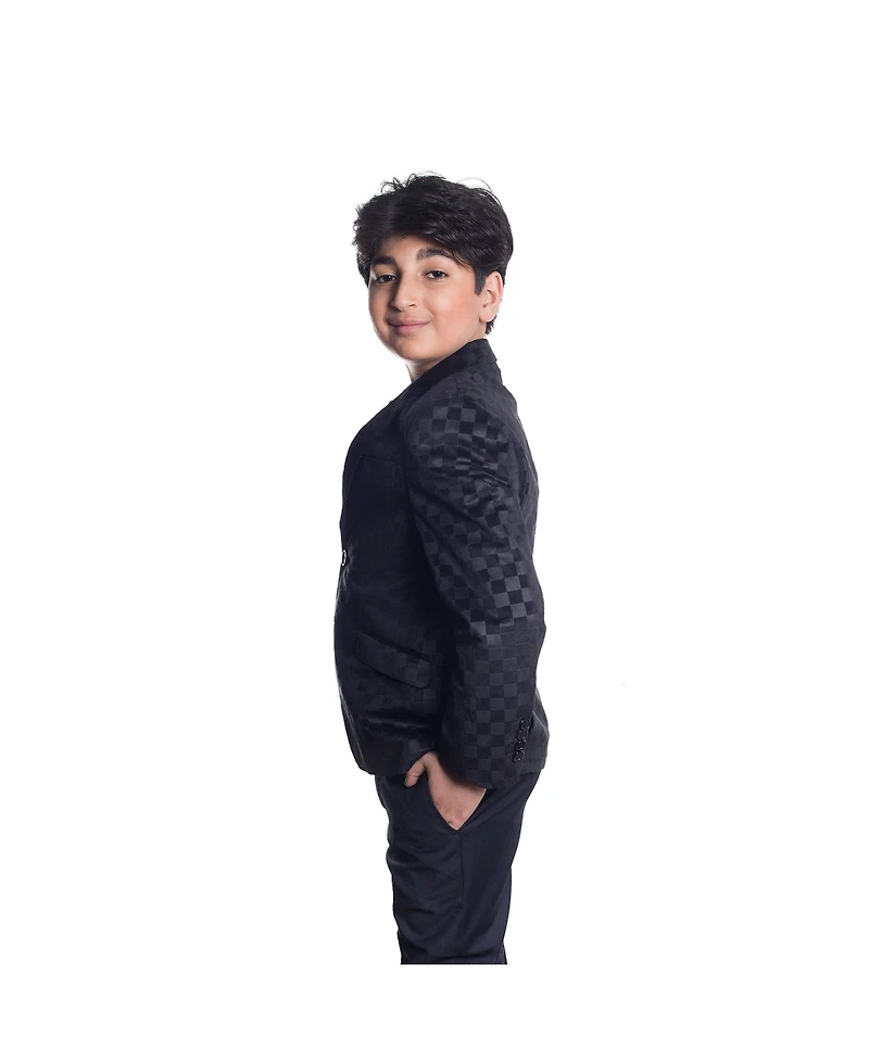 Elie Balleh Toddler Black Slim Fit Gingham Blazer