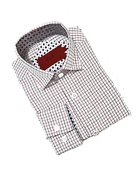 Elie Balleh Little Boys Red Plaid Short Sleeve Slim Fit Shirt