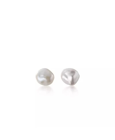 Spero London Baroque Pearl Irregular Stud Earring Sterling Silver