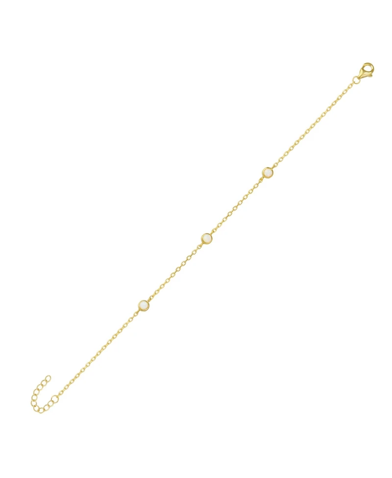 Spero London White Opal Sterling Silver Bracelet in Gold