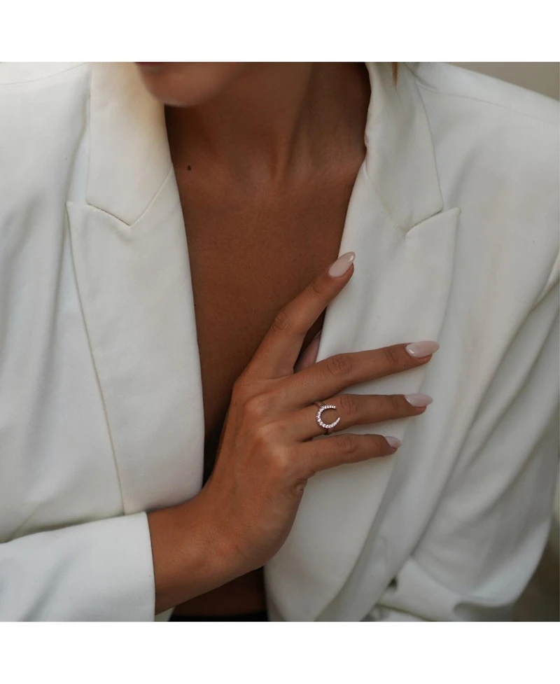 Spero London Sterling Silver Horseshoe Equestrian Ring