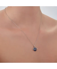 Spero London Blue Saturn Jewelled Sterling Silver Necklace