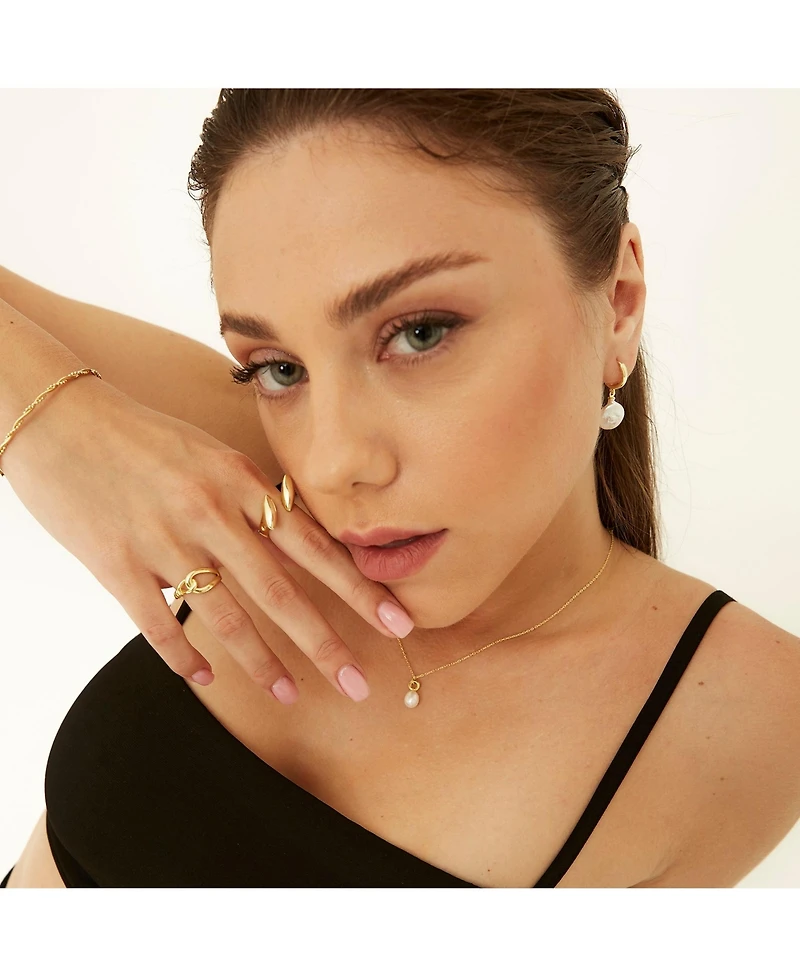 Spero London Double Marquise Sterling Silver Adjustable Ring