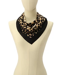 Coach Women's Script Leopard Print Silk Bandana Scarf