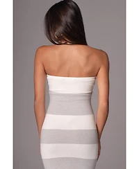 Jluxlabel Women's Striped Strapless Midi Dress