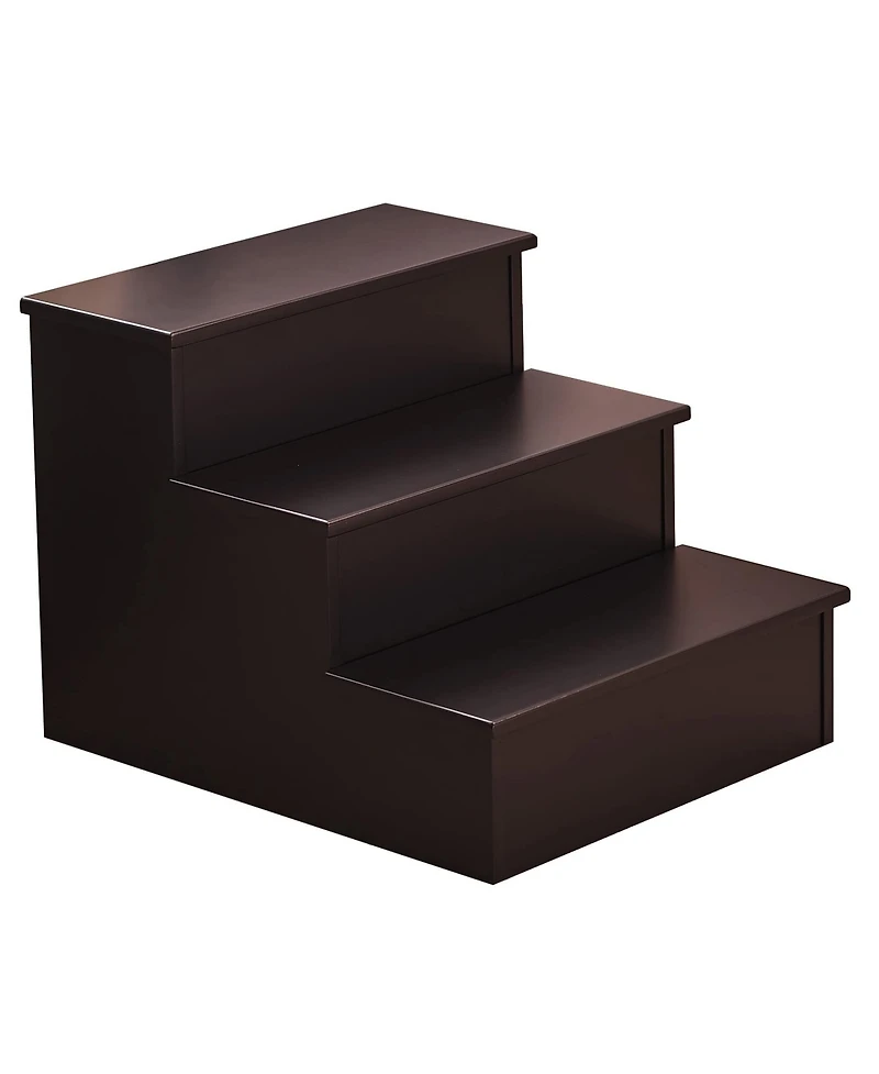 Kings Brand Furniture Darien 3 Step Wood Step Stool for Adults or Kids, Dog Stairs