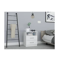 Modern and Stylish Particle Bedroom Nightstand for Bedside Storage and Organization