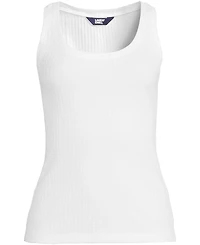Lands' End Plus Pointelle Rib UNeck Tank