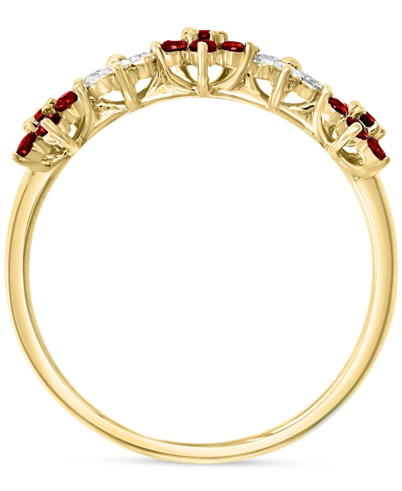 Lali Jewels Ruby (3/8 ct. t.w.) & Diamond (1/6 Five Flower Ring 14k Gold (Also White Gold)