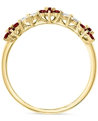 Lali Jewels Ruby (3/8 ct. t.w.) & Diamond (1/6 Five Flower Ring 14k Gold (Also White Gold)