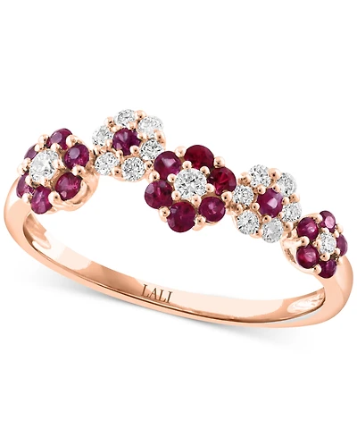 Lali Jewels Ruby (0.42 ct. t.w.) & Diamond (0.18 Ring 14k Rose Gold