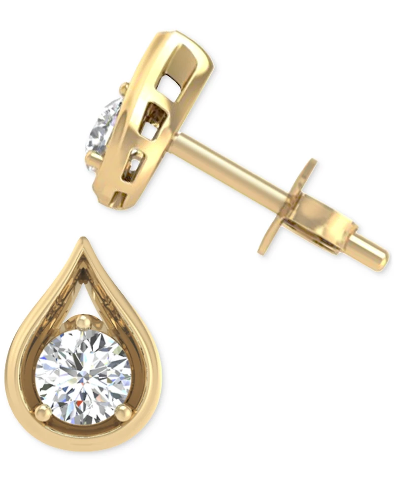 Diamond Teardrop Shape Stud Earrings (3/8 ct. t.w.) in 14k Gold