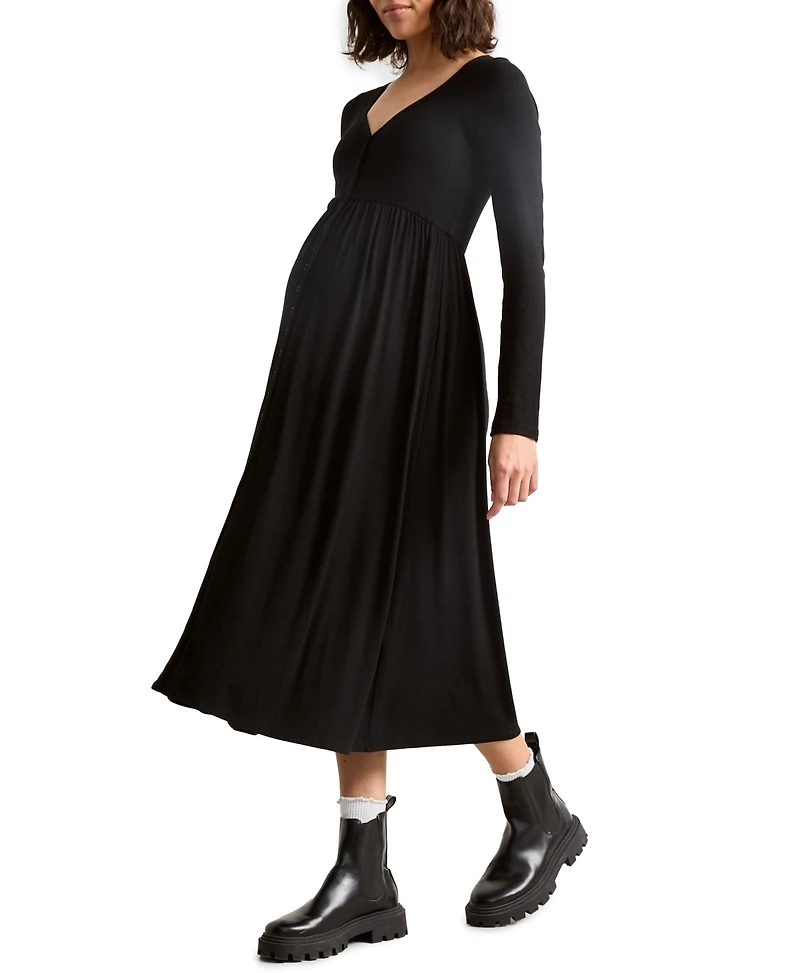 Hatch Collection Maternity The Softest Rib Nursing Friendly Dress