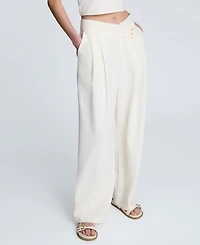 Kenneth Cole Women's Crisscross-Front Pleated Wide-Leg Pants