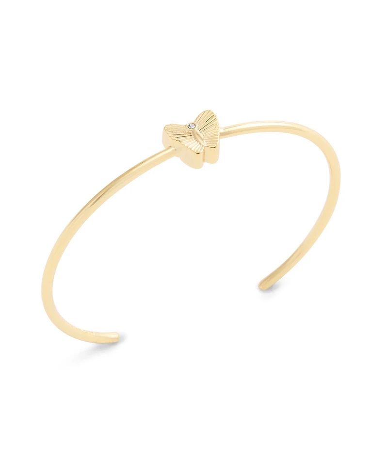 Coach Faux Stone Butterfly Thin Cuff Bracelet