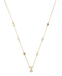Coach Faux Stone Signature Heritage Cultivated Pearl Charm Strand Necklace