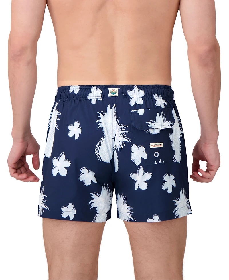 Sunset and Vines Men's Tropical-Pattern Woven Swim Trunks