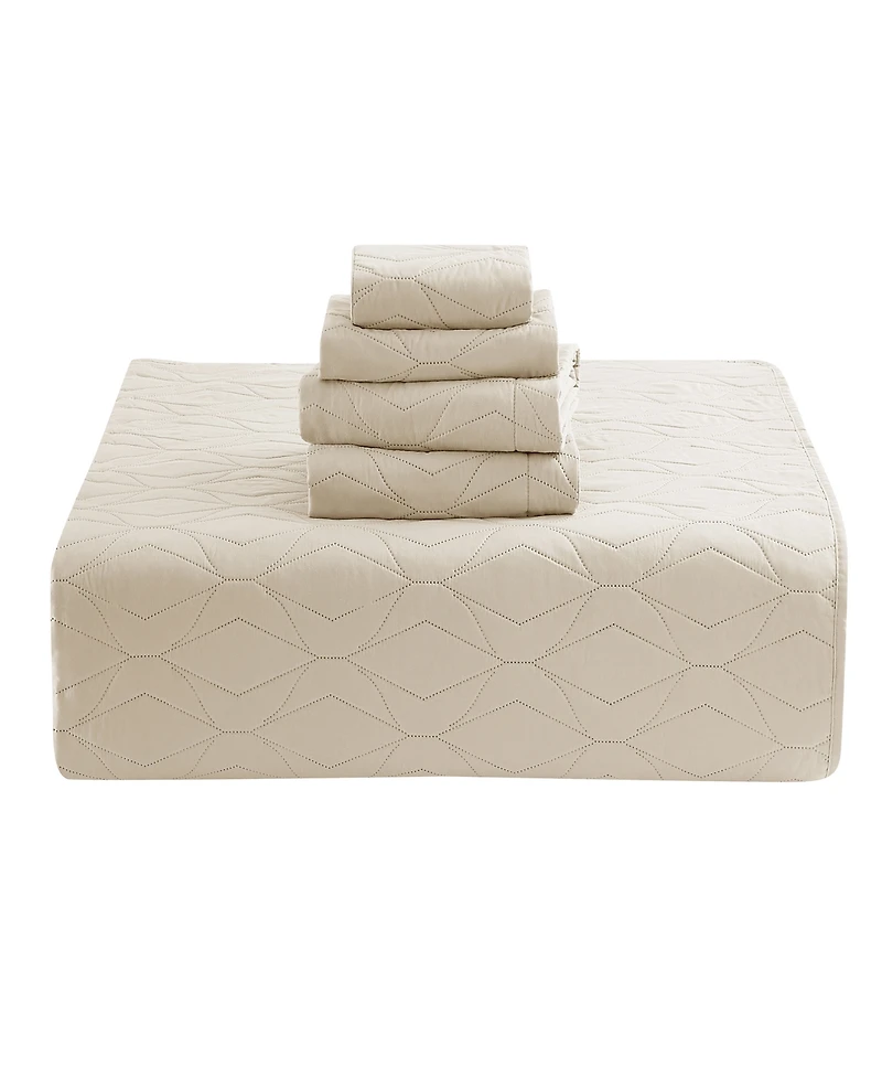 Nestl Ellipse Embossed 5-Pc. Quilt Set, Full/Queen