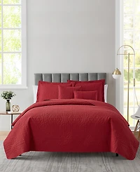 Nestl Grid Embossed 5-Pc. Quilt Set, Full/Queen