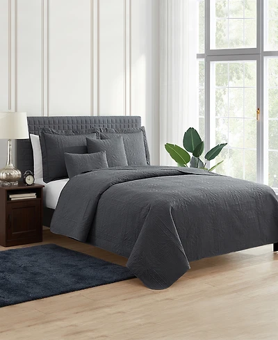 Nestl Grid Embossed 5-Pc. Quilt Set, Full/Queen