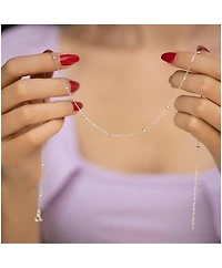 Spero London Bead Chain Sterling Silver Satellite Necklace