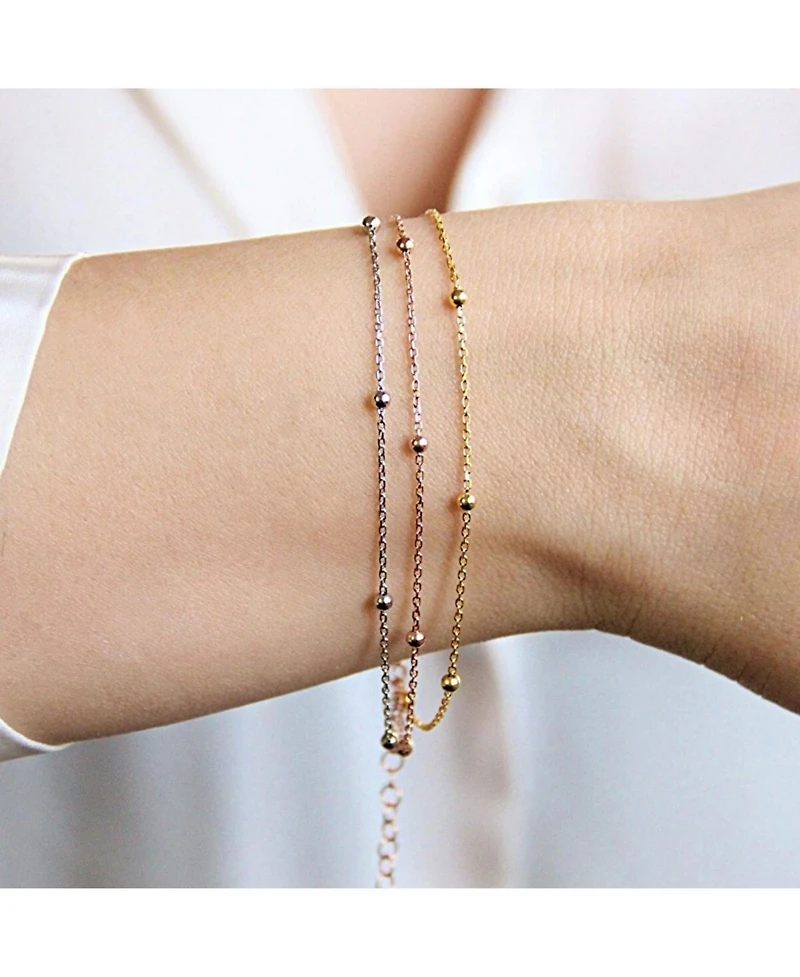 Spero London Fine Beaded Chain Bracelet Satellite in Sterling Silver