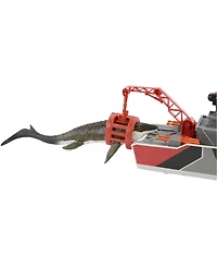 Matchbox Jurassic World Mosasaurus Rescue Action Boat Playset
