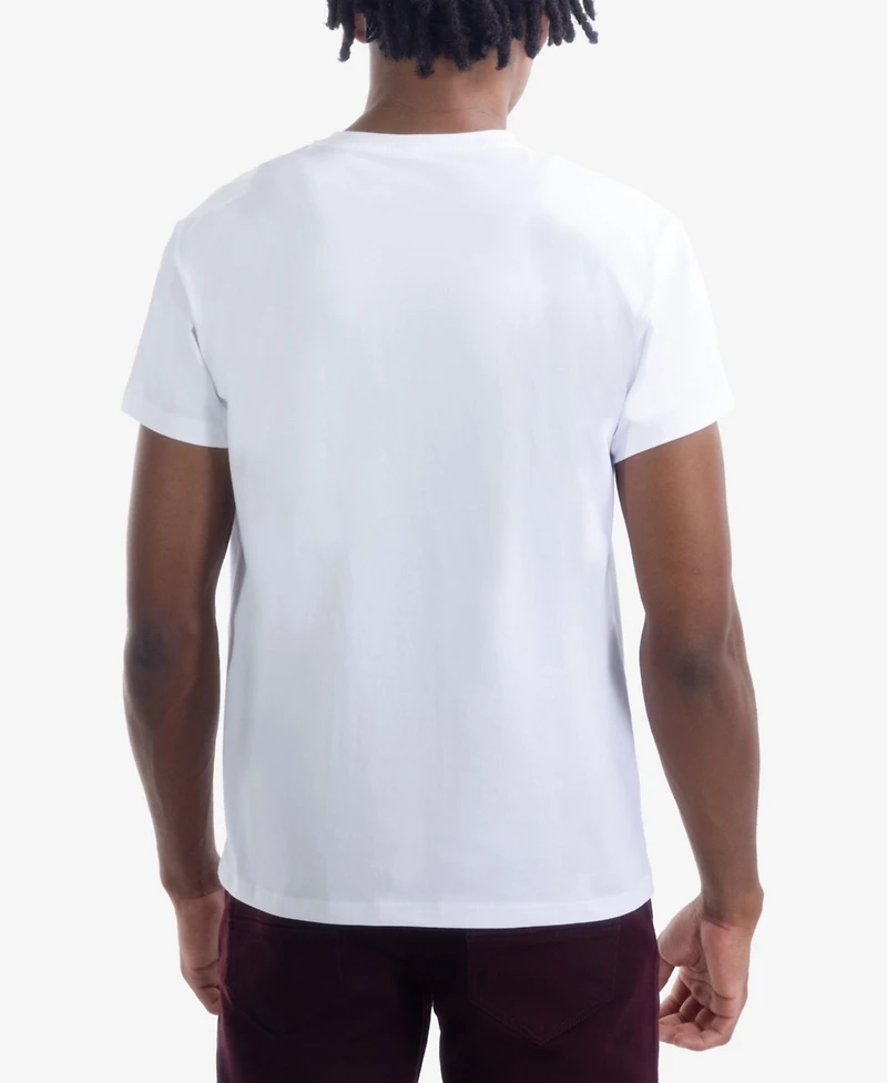 heads or tails Men's Pixel Skull Rhinestone Crew T-Shirt