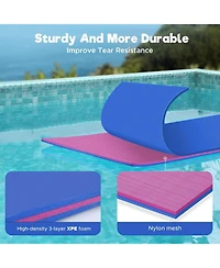Hallolure Blue Water Floating Mat Foam Pad, 7x3FT Bouncy Tear-Resistant Xpe Foam