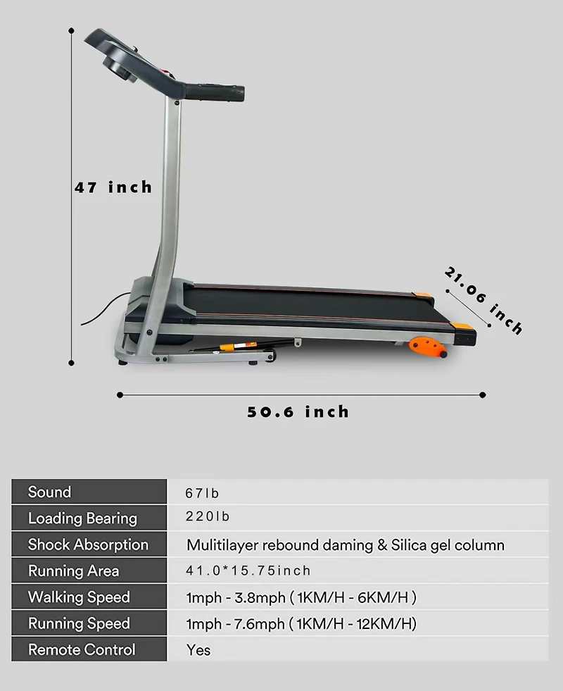 Streamdale 2.5HP Folding Treadmill for Home Fitness