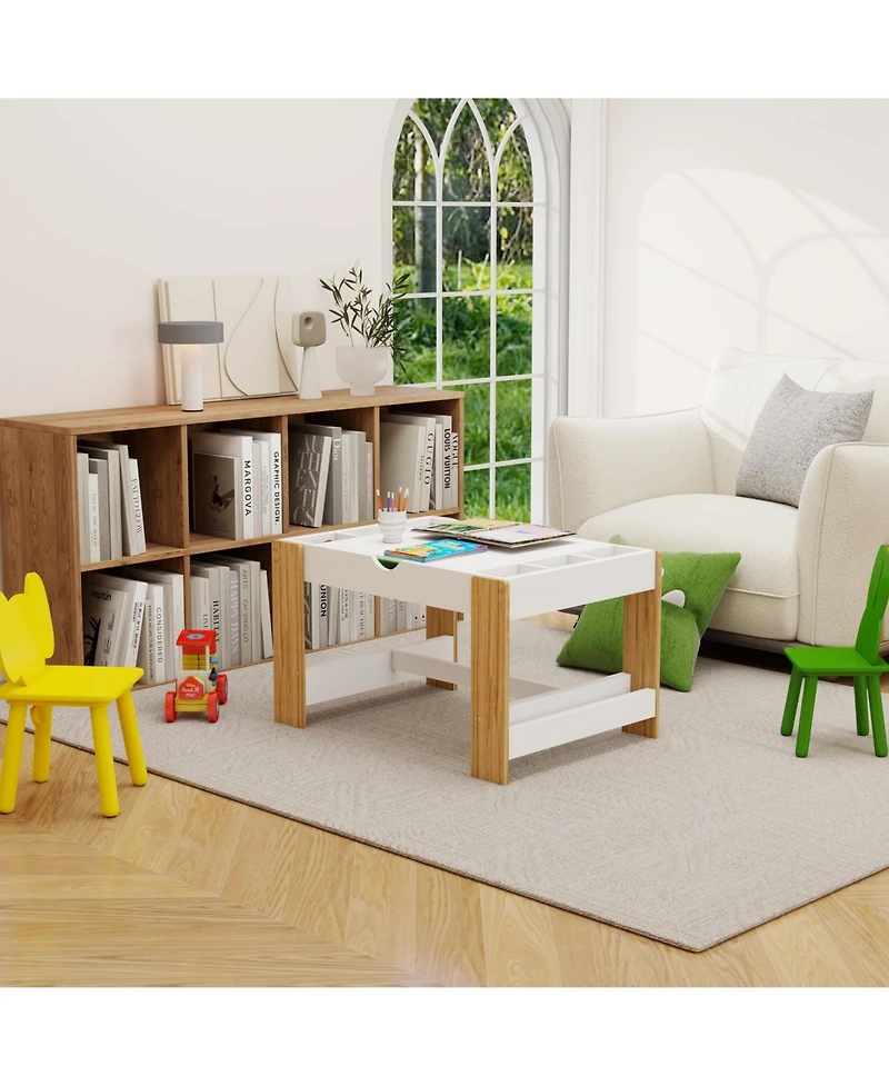 Streamdale 2-in-1 Play Table with Lego Compatibility (White)