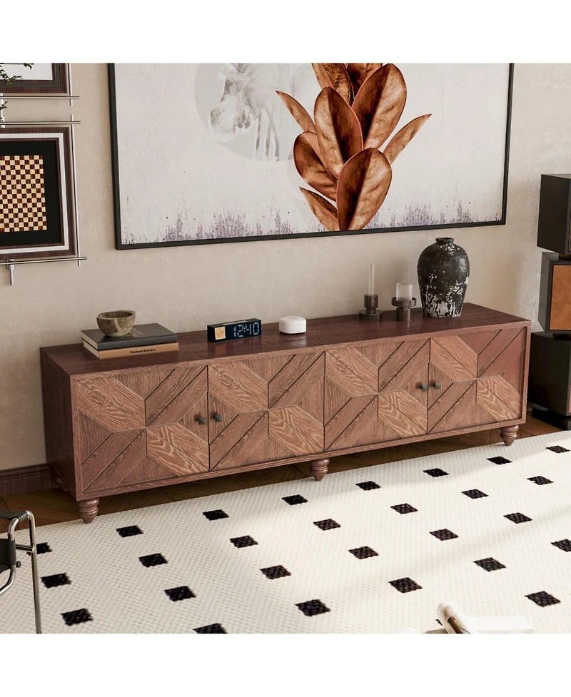 Streamdale Modern Tv Cabinet with Extendable Storage and Adjustable Shelves (70"-90")
