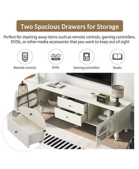 Streamdale Modern 68.9" Tv Stand with Fluted Glass Doors for TVs up to 75