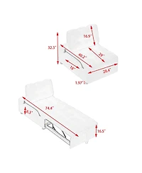 Streamdale Furniture 40.20 inches long, Teddy Sofa Fabric,a convertible sofa-bed, for Apartment Office Living Room