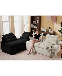 Streamdale Modular Sofa Diy, Corduroy, 4 Seats, No Armrests, Pillow-Back, Lumbar Pillow