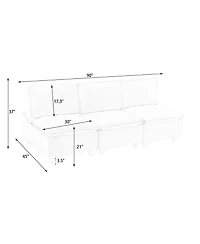 Streamdale Furniture Off-White Flannel 3-Seater Sofa: Modern Comfort in Living, Bedroom, Balcony