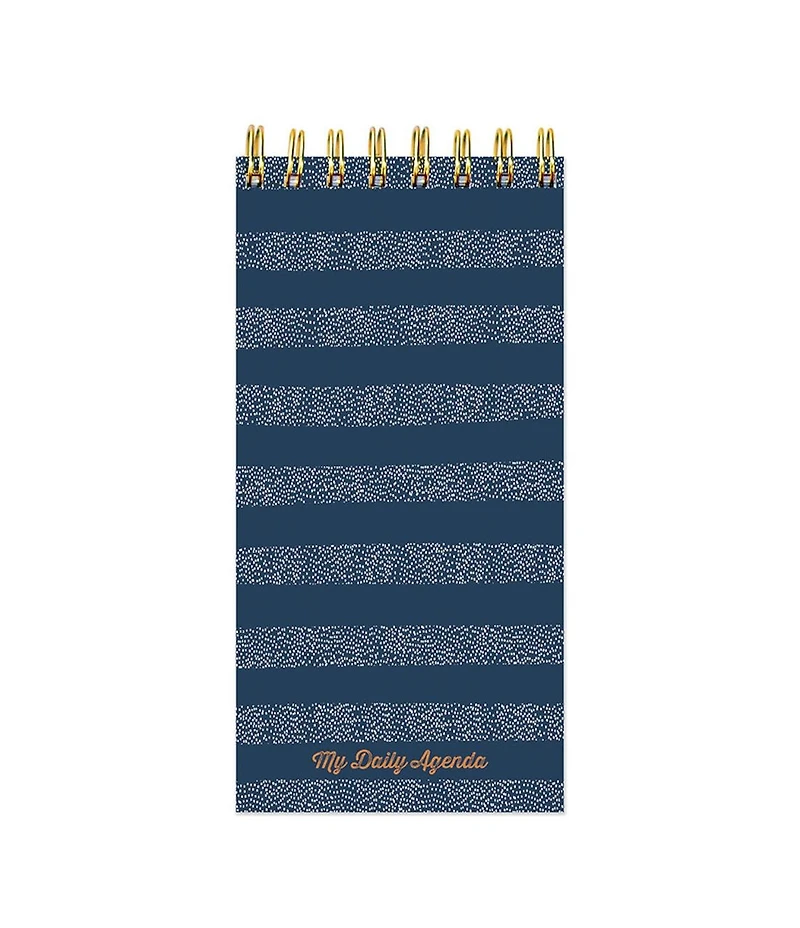 Blue Boho Stripe Undated Daily Agenda Notepad Planner