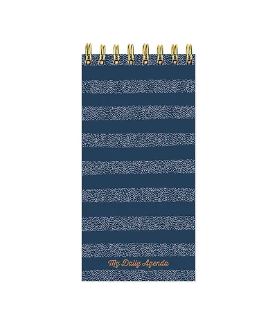 Blue Boho Stripe Undated Daily Agenda Notepad Planner