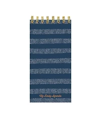 Blue Boho Stripe Undated Daily Agenda Notepad Planner