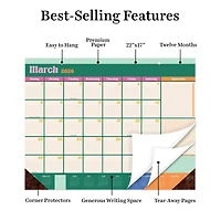 2026 Sherbet Large Desk Pad Monthly Blotter Calendar