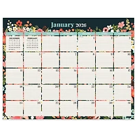 2026 Bountiful Blooms Large Desk Pad Monthly Blotter Calendar