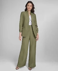 Calvin Klein Womens 3 4 Sleeve Blazer Flutter Sleeve Blouse Wide Leg Pants
